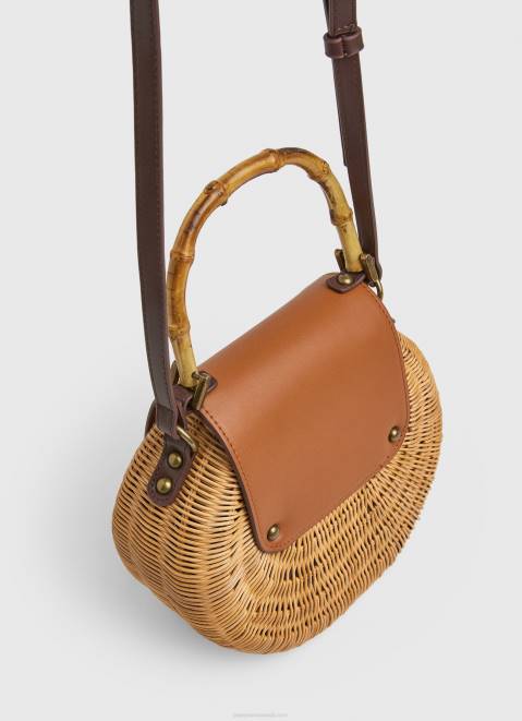 Pepe Jeans Handmade Wicker Handbag Women Tobacco Z22X716