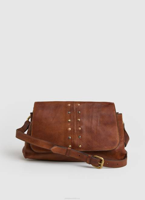 Pepe Jeans Leather Shoulder Bag Women Tobacco Z22X746