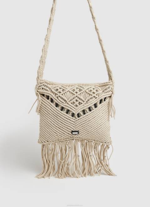 Pepe Jeans Macrame Crossbody Bag Women Mousse Z22X709