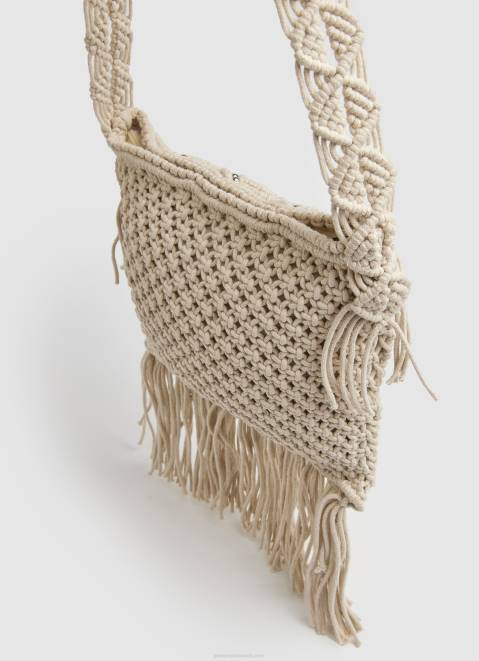 Pepe Jeans Macrame Crossbody Bag Women Mousse Z22X709