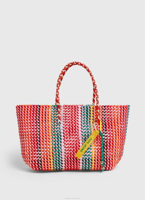 Pepe Jeans Woven Plastic Tote Bag Women Studio Red Z22X720