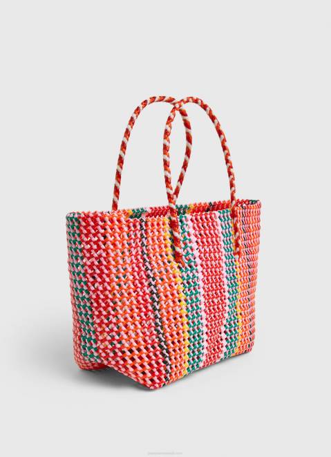 Pepe Jeans Woven Plastic Tote Bag Women Studio Red Z22X720