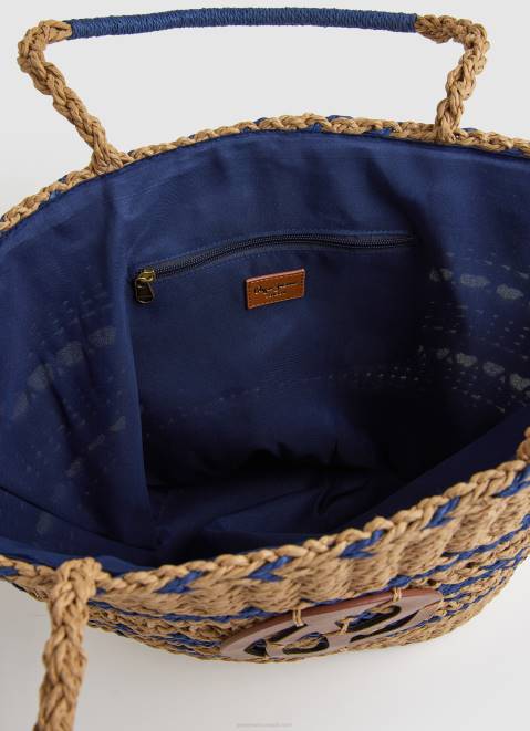 Pepe Jeans Woven Straw Basket Bag Women Dulwich Z22X743