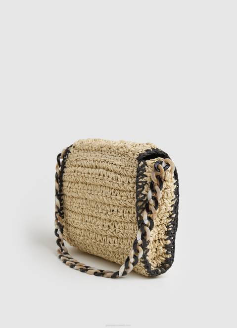 Pepe Jeans Woven Straw Crossbody Bag Women Black Z22X718