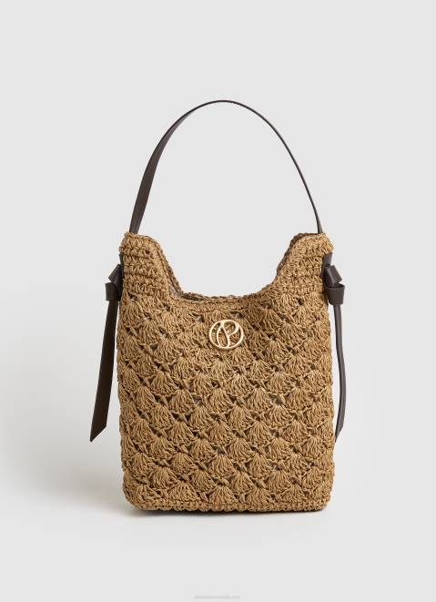 Pepe Jeans Woven Straw Tote Women Caramel Z22X717