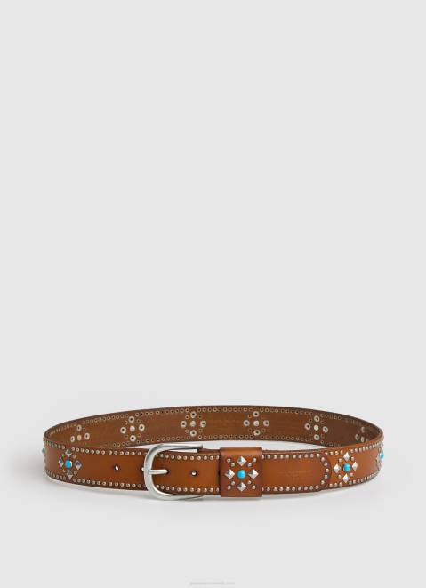 Pepe Jeans Bohemian Leather Belt Women Cognac Z22X765