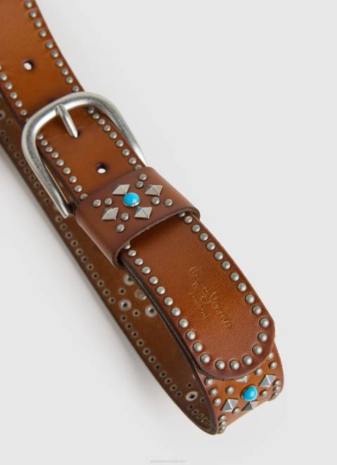 Pepe Jeans Bohemian Leather Belt Women Cognac Z22X765