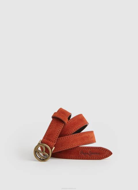 Pepe Jeans Circular Logo Suade Belt Women Cedar Wood Z22X763