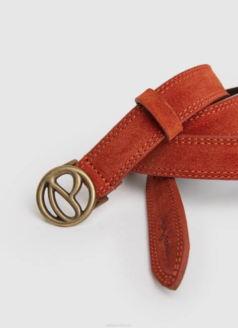 Pepe Jeans Circular Logo Suade Belt Women Cedar Wood Z22X763