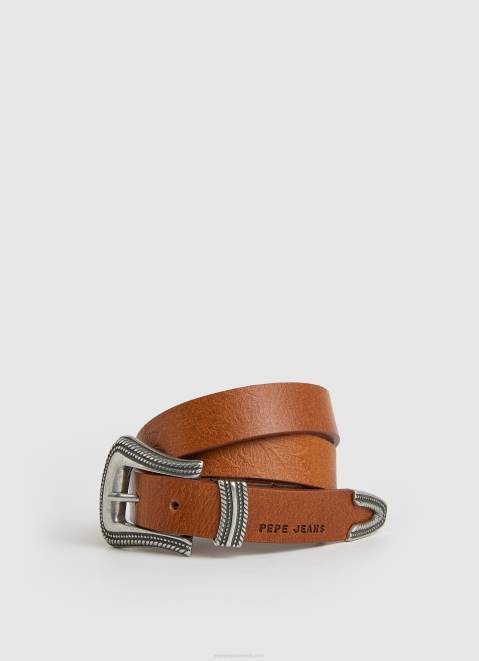 Pepe Jeans Circular Logo Suade Belt Women Cedar Wood Z22X763