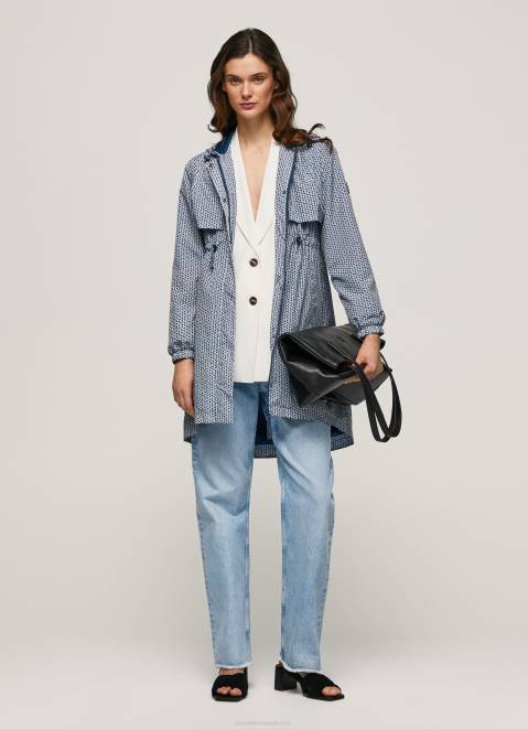 Pepe Jeans All-Over Logo Light Parka Women Multi Z22X137