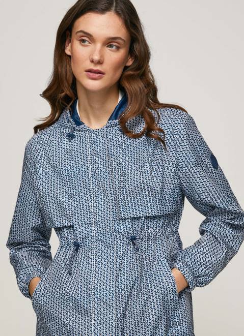 Pepe Jeans All-Over Logo Light Parka Women Multi Z22X137