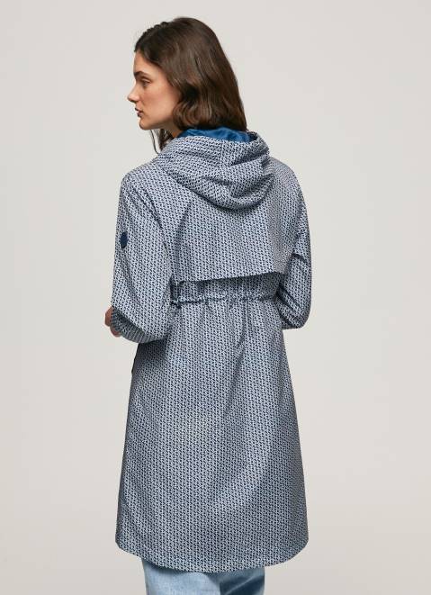 Pepe Jeans All-Over Logo Light Parka Women Multi Z22X137