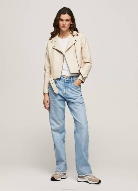 Pepe Jeans Biker Jacket With Epalules Shoulders Women Off Lace Z22X115