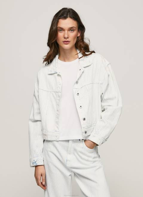Pepe Jeans Cracking Effect Denim Jacket Women Denim Z22X95