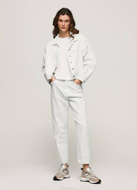 Pepe Jeans Cracking Effect Denim Jacket Women Denim Z22X95