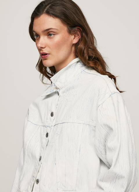 Pepe Jeans Cracking Effect Denim Jacket Women Denim Z22X95