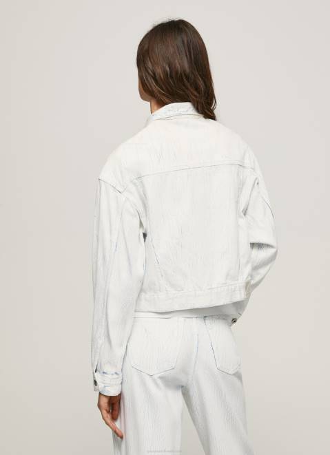 Pepe Jeans Cracking Effect Denim Jacket Women Denim Z22X95