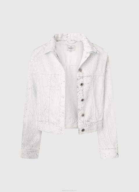 Pepe Jeans Cracking Effect Denim Jacket Women Denim Z22X95