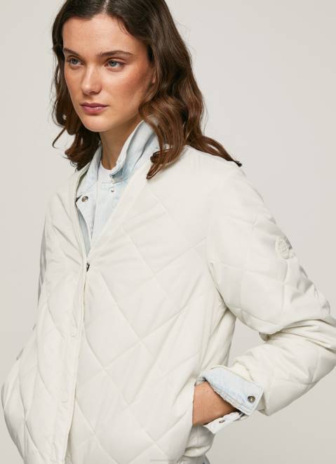 Pepe Jeans Diamond Quilted Jacket Women Mousse Z22X120