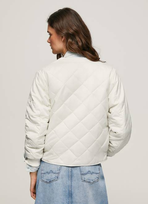 Pepe Jeans Diamond Quilted Jacket Women Mousse Z22X120