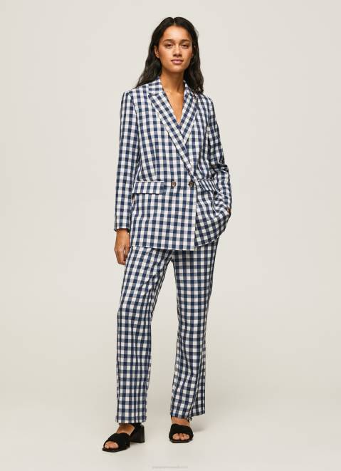 Pepe Jeans Ginghy Check Printed Blazer Women Multi Z22X136