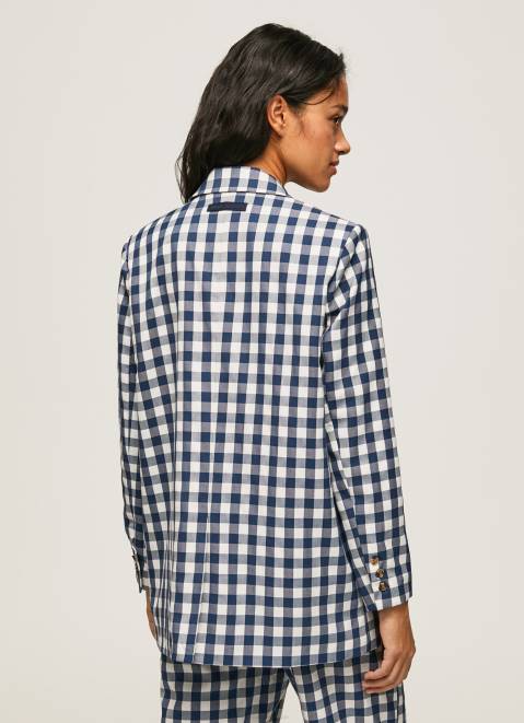 Pepe Jeans Ginghy Check Printed Blazer Women Multi Z22X136