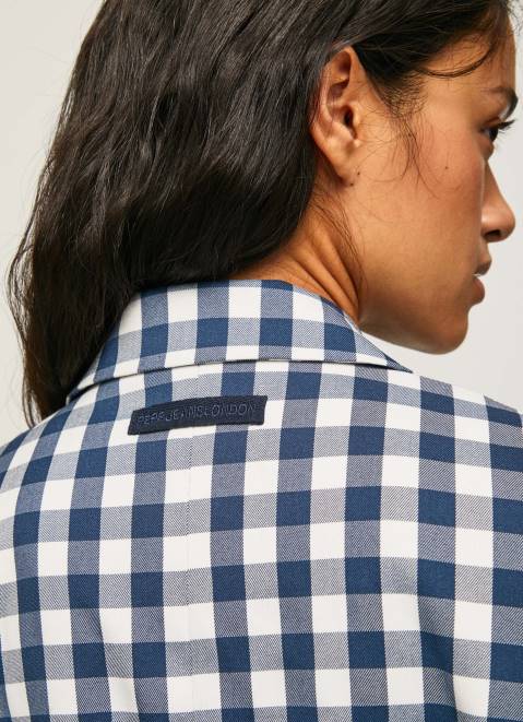 Pepe Jeans Ginghy Check Printed Blazer Women Multi Z22X136
