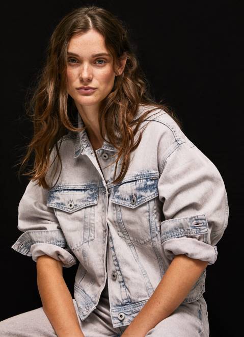 Pepe Jeans Oversized Denim Jacket Women Denim Z22X125