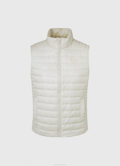 Pepe Jeans Rubber Patch Logo Padded Waistcoat Women Buttermilk Z22X132