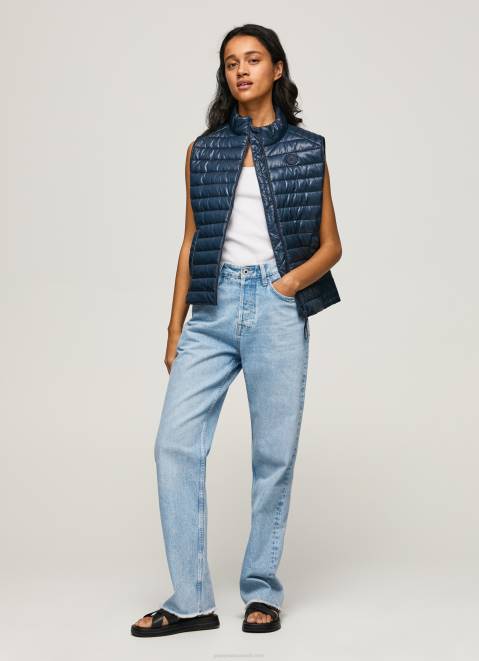 Pepe Jeans Rubber Patch Logo Padded Waistcoat Women Dulwich Z22X118