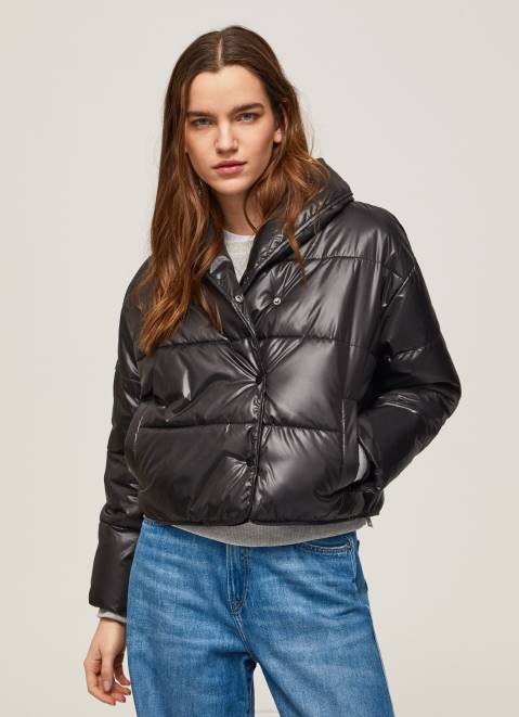 Pepe Jeans Shiny Padded Down Jacket Women Black Z22X123