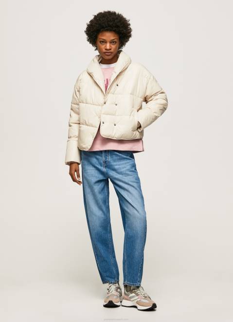 Pepe Jeans Shiny Padded Down Jacket Women Buff Z22X124