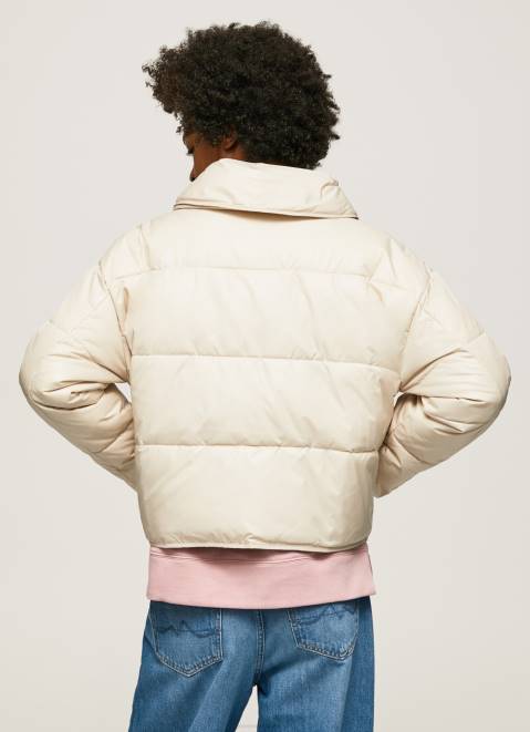 Pepe Jeans Shiny Padded Down Jacket Women Buff Z22X124