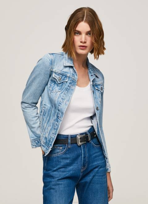 Pepe Jeans Slim Fit Denim Jacket Women Denim Z22X102