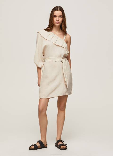 Pepe Jeans Asymmetrical Dress Women Stone Z22X201