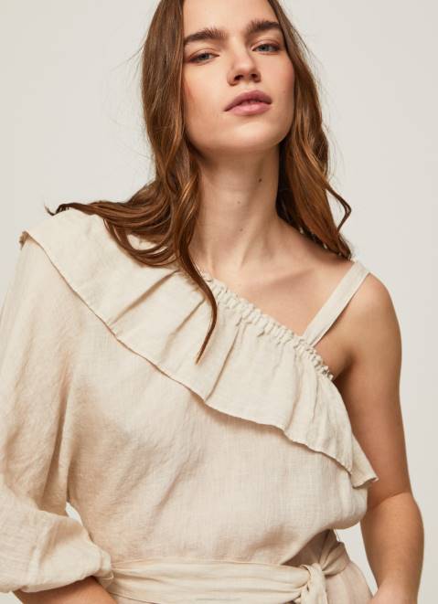 Pepe Jeans Asymmetrical Dress Women Stone Z22X201