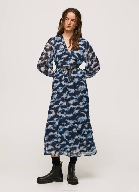 Pepe Jeans Blita Printed Midi Dress Women Multi Z22X194