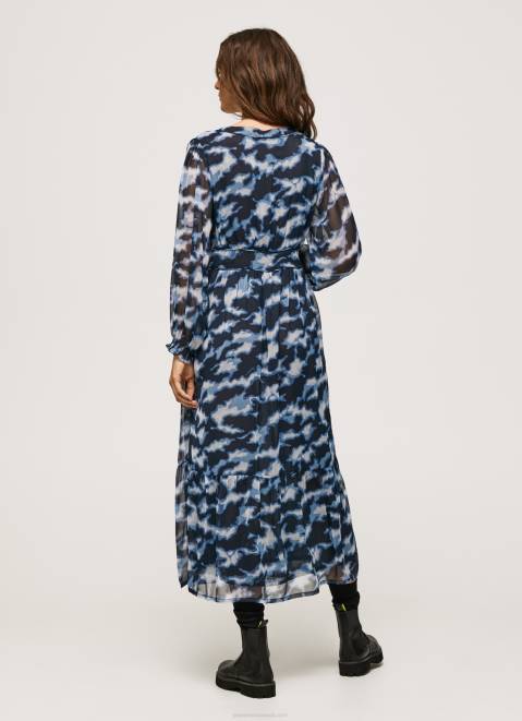 Pepe Jeans Blita Printed Midi Dress Women Multi Z22X194