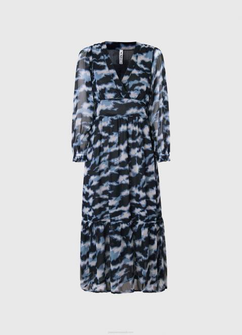 Pepe Jeans Blita Printed Midi Dress Women Multi Z22X194