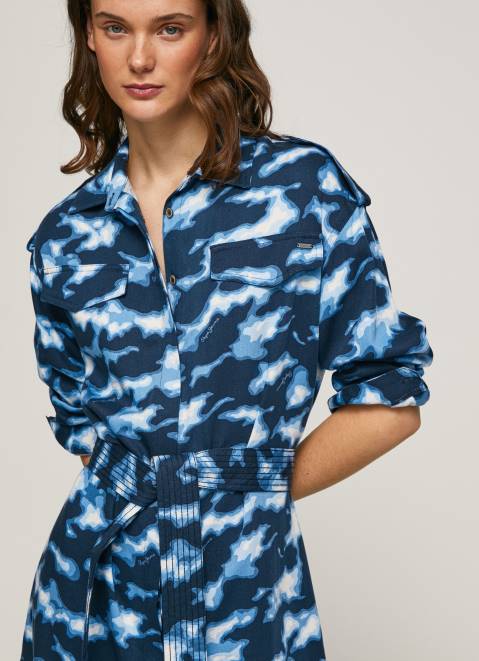 Pepe Jeans Burnet Short Camouflage Dress Women Multi Z22X173