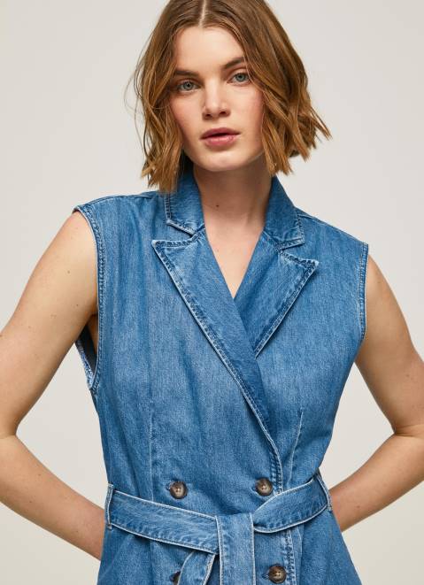 Pepe Jeans Carmen Short Denim Dress Women Denim Z22X154