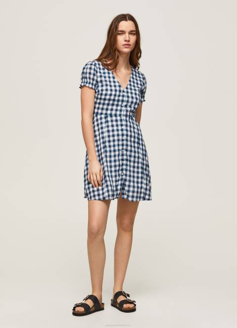 Pepe Jeans Checkered Print Dress Women Multi Z22X184