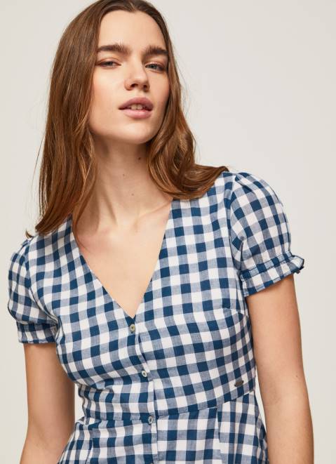 Pepe Jeans Checkered Print Dress Women Multi Z22X184