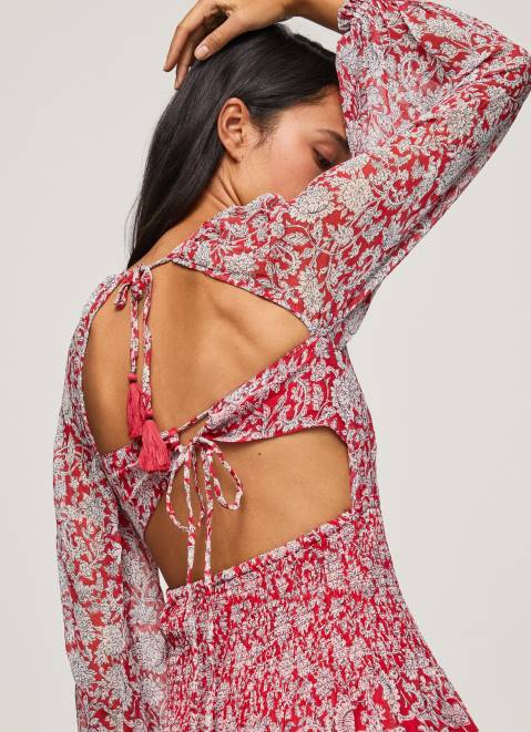 Pepe Jeans Chiffon Dress Women Multi Z22X143