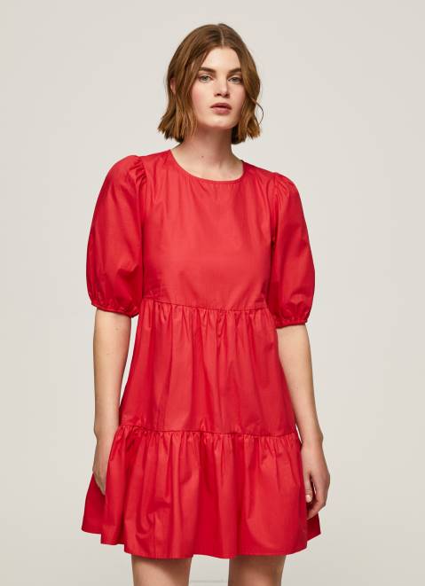 Pepe Jeans Cotton Poplin Dress Women Studio Red Z22X146