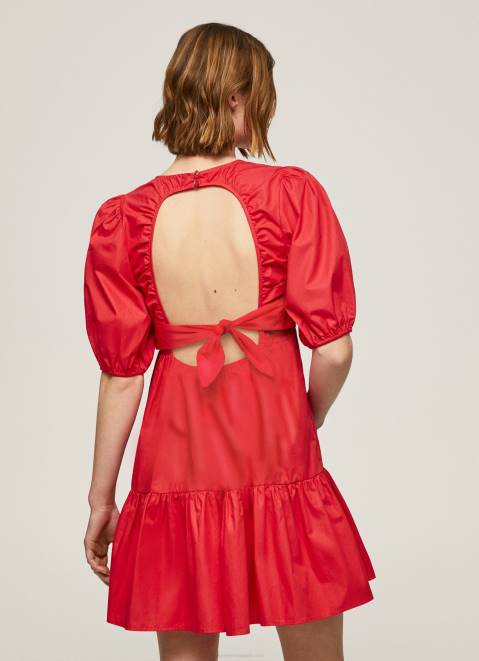Pepe Jeans Cotton Poplin Dress Women Studio Red Z22X146