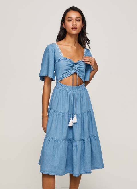 Pepe Jeans Denim Dress Women Blue Z22X163