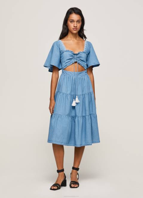 Pepe Jeans Denim Dress Women Blue Z22X163