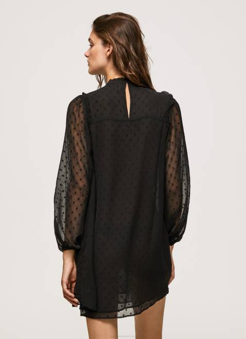 Pepe Jeans Dot-Print Mini Dress Women Black Z22X207